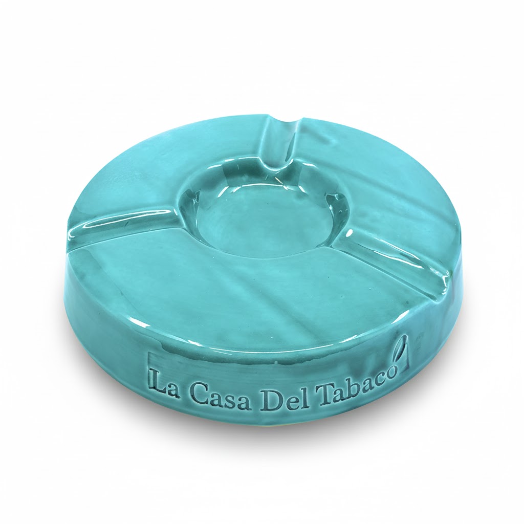 Ashtray - Dominique London Round Blue Grass - 3 Cigars