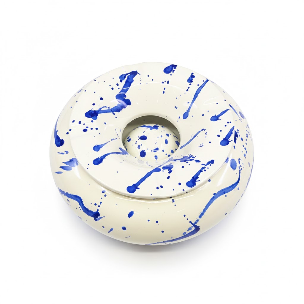 Ashtray - Dominique London Big Moroccan Blue Blob - 4 Cigars