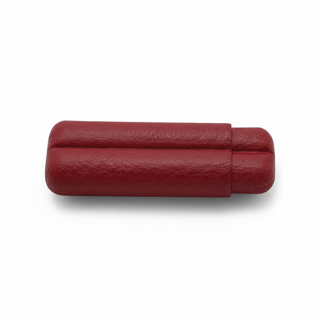 Cigar Case - Fallon Aura Buffalo Ruby - 2 Cigars