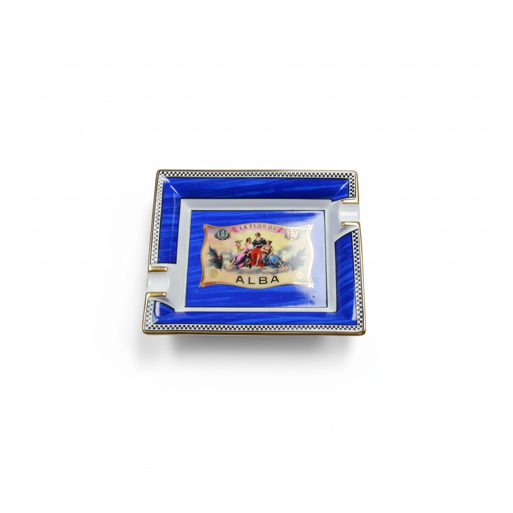 Ashtray - Elie Bleu Alba Blue - 2 Cigars