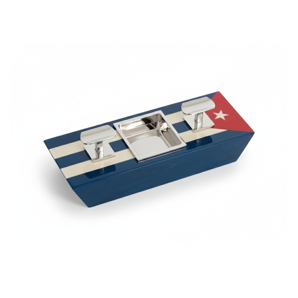 Ashtray - Maccarrone Cuban Flag Double - 2 Cigars