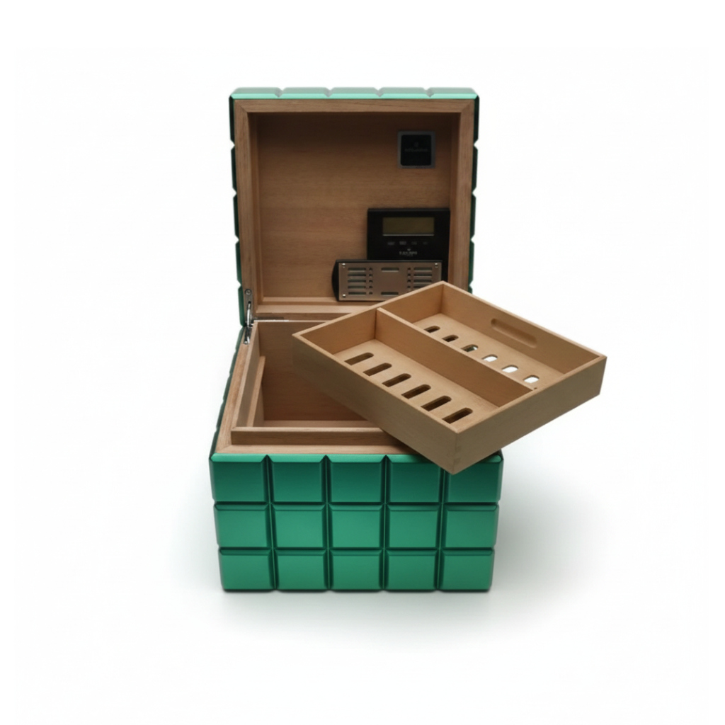 Humidor - Colibri Heritage Cube Green - 60-80 Cigars
