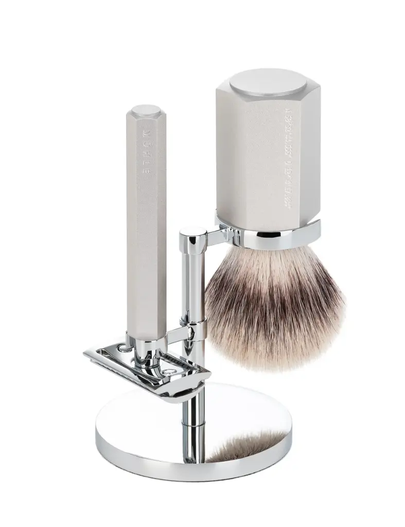 Shaving Accessories - Muhle Hexagon Set Of 3 Safety Razor, Brush & Holder 