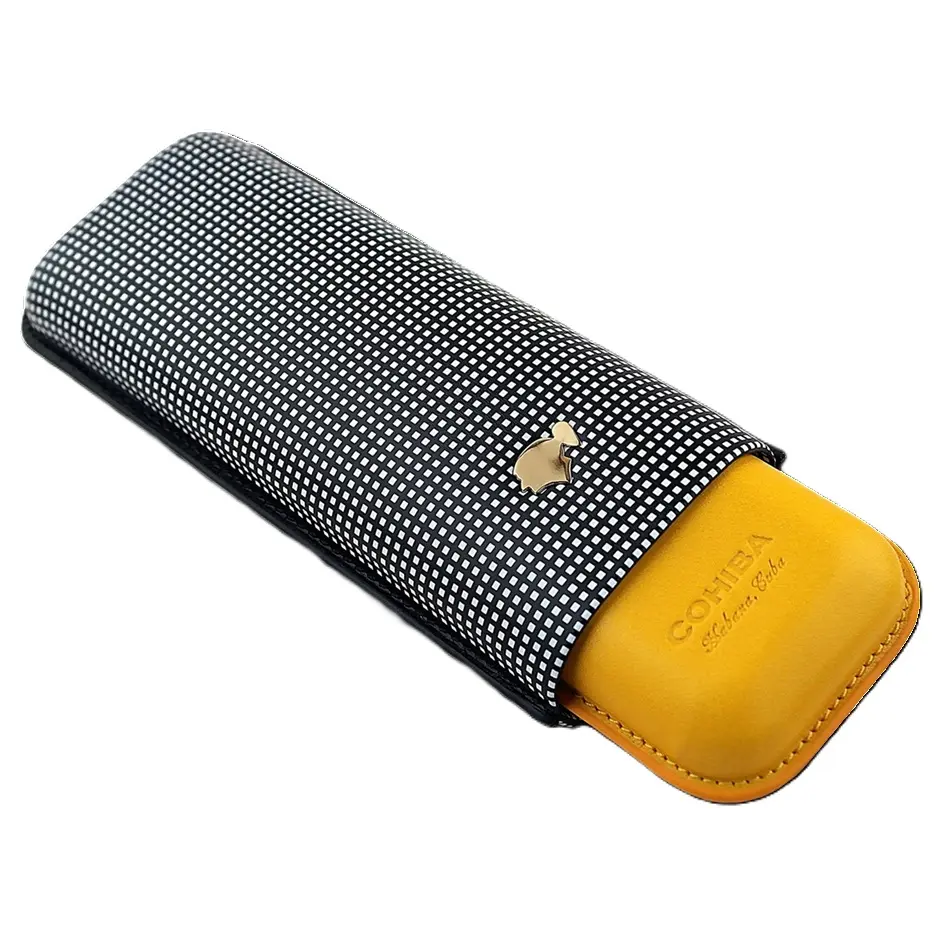 Cigar Case - Cohiba Small Squares Adjustable - 2 Cigars 