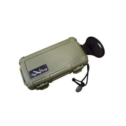 [18513] Humidor - Cigar Caddy Travel Forest Green - 5 Cigars