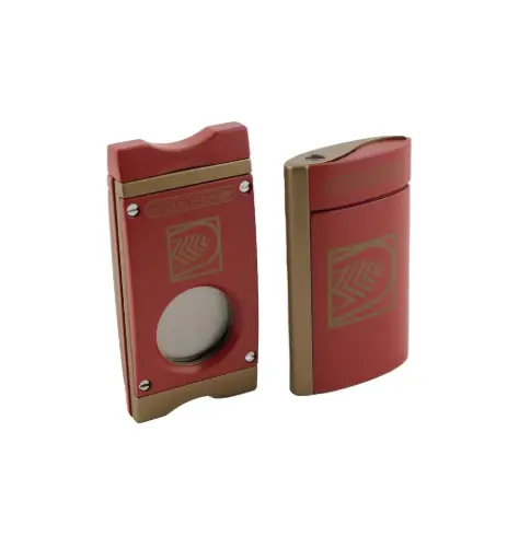 [49241] Lighter & Cutter Set - La Casa Del Habano 2026 Red/Gold 
